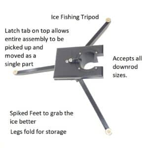 ice fishing tripod to hold transducer downrods