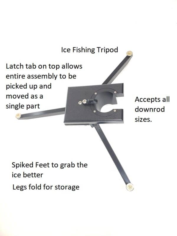 ice fishing tripod to hold transducer downrods