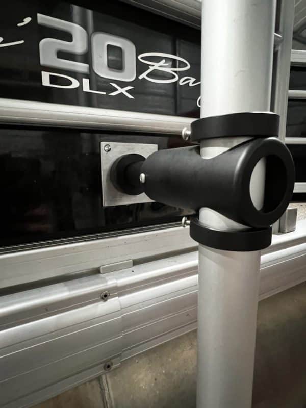 Pontoon Boat top of Fence Mounted Scanning Sonar Downrod system for Garmin LVS32 and LVS34 and Lowrance Active Target 1 and 2. - Image 2